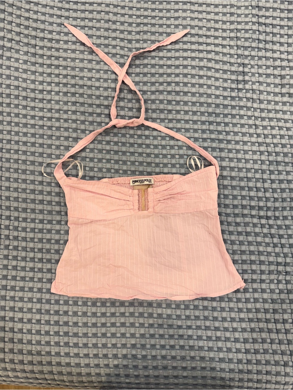 Princess Polly Light Pink Halter Crop Top